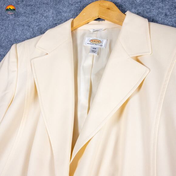 Talbots Suit Jacket Blazer Beige Long Sleeve Pockets Women's Size 14W - Picture 3 of 10